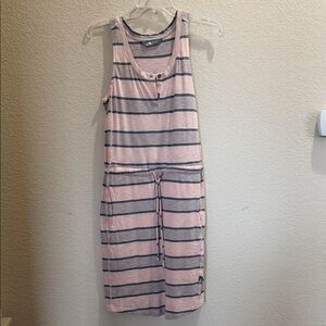 The North Face Pink and Gray Striped dress Small